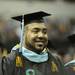 Eastern Michigan graduate Demarrus Sergeant, looks on during commencement at the Convocation Center in Ypsilanti, on Sunday, April 29, 2012. For annarbor.com By: Joe Sharp
